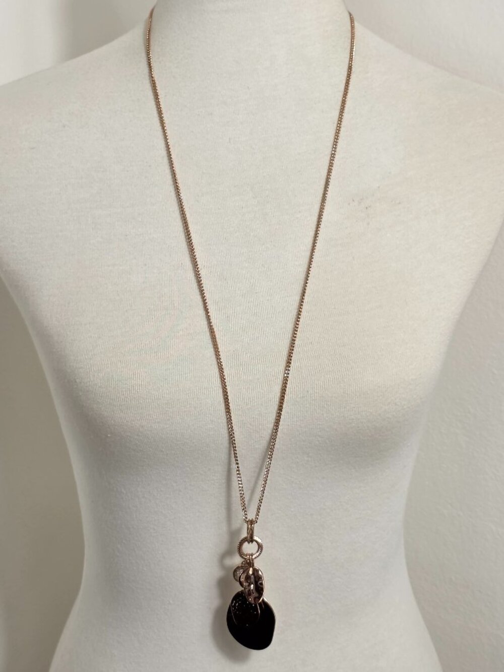 Vintage Premier Designs Modern Luxe Rose Gold-Tone Multi-Charm Necklace